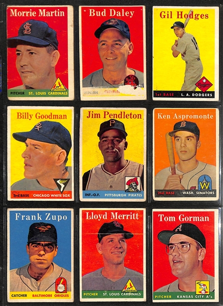 Lot of (200+) 1958-1959 Topps Baseball Cards w. 1959 Brooks Robinson (3rd Year)