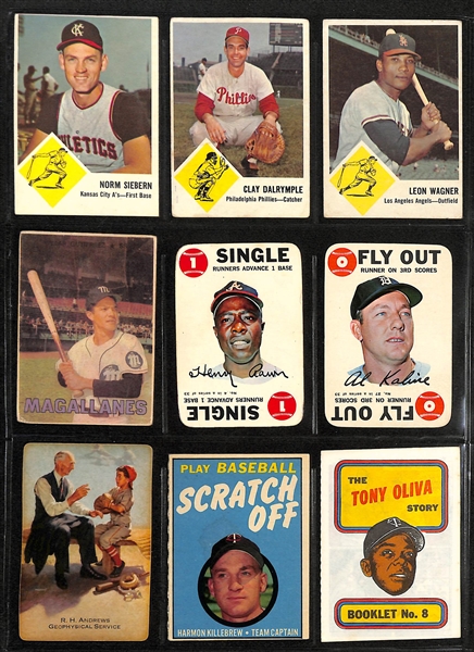 Lot of (80+) 1959-2021 Baseball Cards (Multiple Manufacturers) w. 1974 Topps Hank Aaron