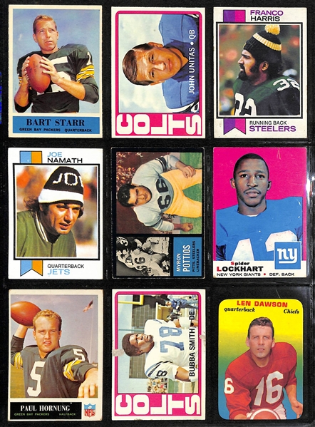 Lot of (45) 1948-1988 Football Cards (Multiple Manufacturers) w. 1973 Topps Franco Harris Rookie Card