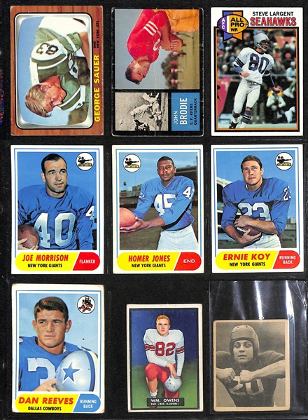 Lot of (45) 1948-1988 Football Cards (Multiple Manufacturers) w. 1973 Topps Franco Harris Rookie Card