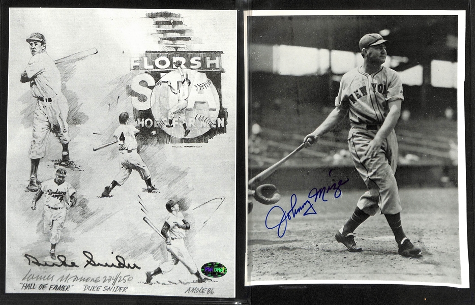 Lot of (42) Baseball Autographed Cards/Photos/Clippings w. Bob Feller & Ellis Kinder Photos (JSA COA) - JSA Auction Letter