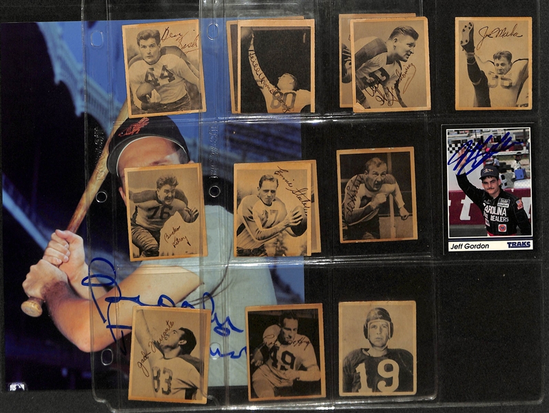 Lot of (13) 1948 Bowman Football Autographed Cards & More w. HOFer Steve VanBuren Signed Card - JSA Auction Letter