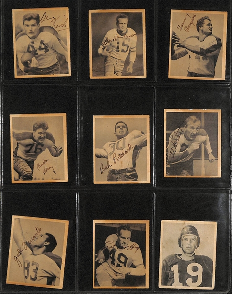 Lot of (13) 1948 Bowman Football Autographed Cards & More w. HOFer Steve VanBuren Signed Card - JSA Auction Letter