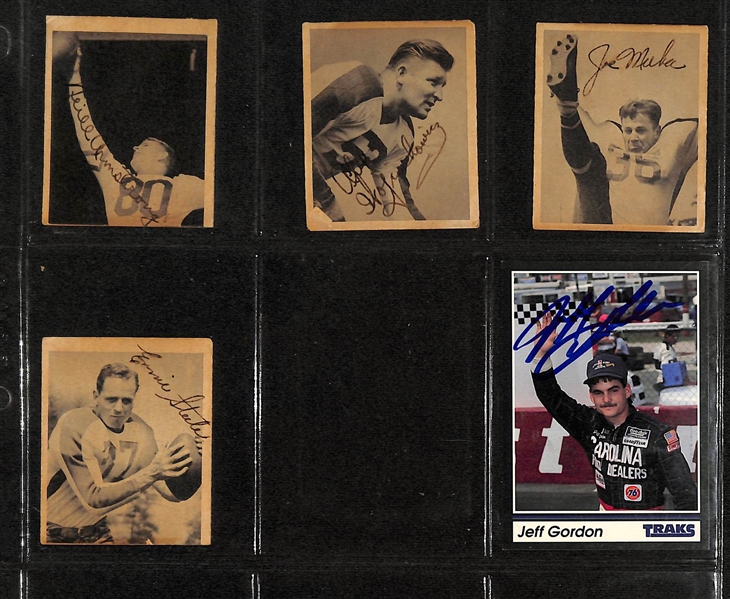 Lot of (13) 1948 Bowman Football Autographed Cards & More w. HOFer Steve VanBuren Signed Card - JSA Auction Letter