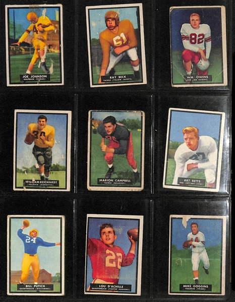 Lot of (90) 1948-1993 Football Cards (Multiple Manufacturers) w. 1948 Bowman Johnny Lujack Rookie Card