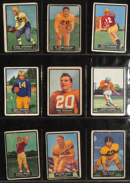 Lot of (90) 1948-1993 Football Cards (Multiple Manufacturers) w. 1948 Bowman Johnny Lujack Rookie Card