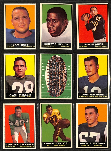 Lot of (70+) 1961 Topps Football Cards w. YA Tittle & Bobby Layne