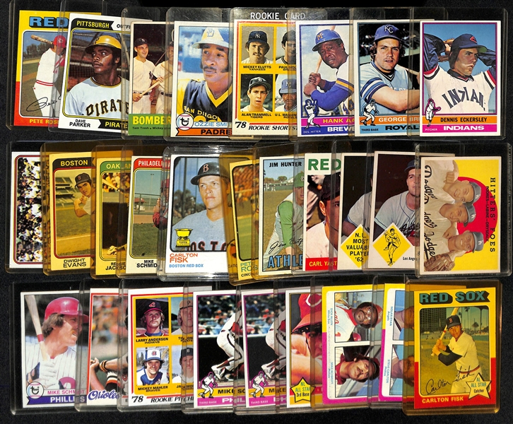 Lot of (28) 1959-1979 Baseball Cards (Multiple Manufacturers) w. 1976 Topps Dennis Eckersley Rookie Card