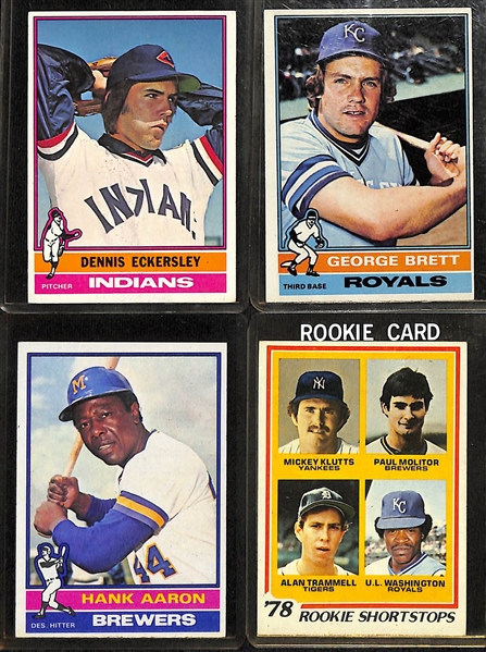 Lot of (28) 1959-1979 Baseball Cards (Multiple Manufacturers) w. 1976 Topps Dennis Eckersley Rookie Card