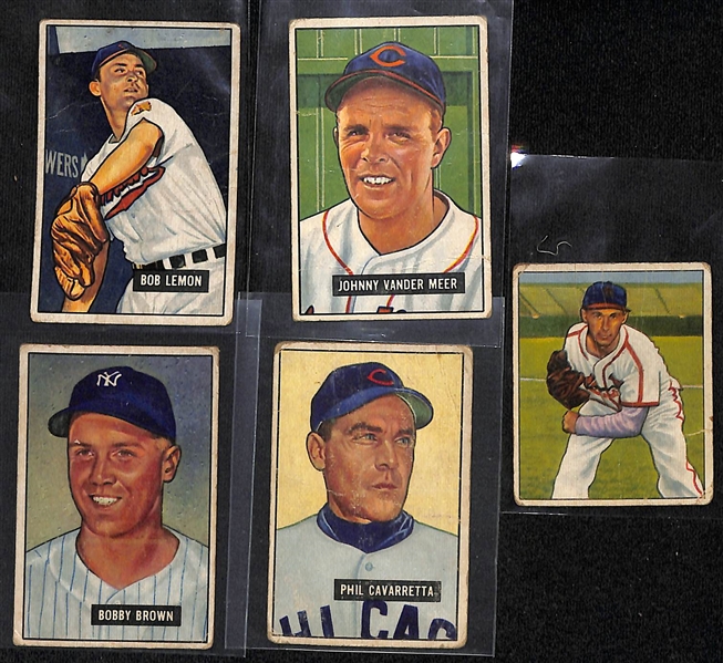 Lot of (59) Different 1951 Bowman Baseball Cards w. Bob Lemon