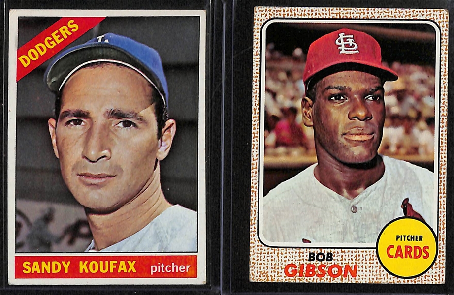 Lot of (12) 1954-1968 Primarily Topps Football Cards w. 1966 Topps Sandy Koufax & 1968 Topps Bob Gibson