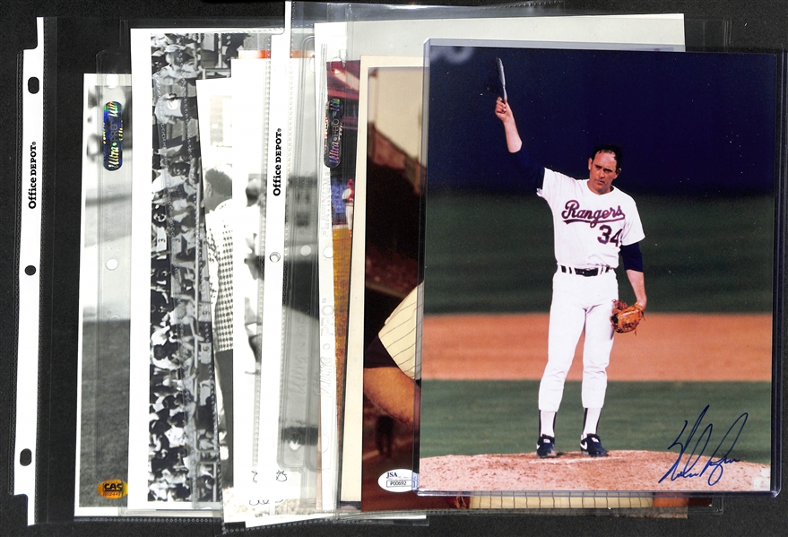 Lot of (15) Signed 8x10 Photos w. Nolan Ryan & Whitey Ford - JSA Auction Letter