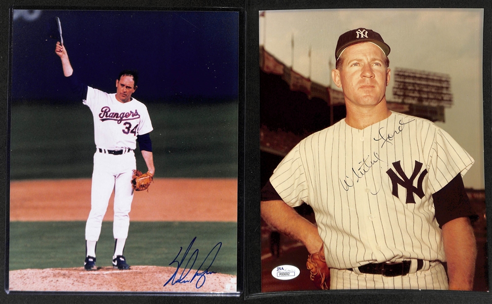 Lot of (15) Signed 8x10 Photos w. Nolan Ryan & Whitey Ford - JSA Auction Letter