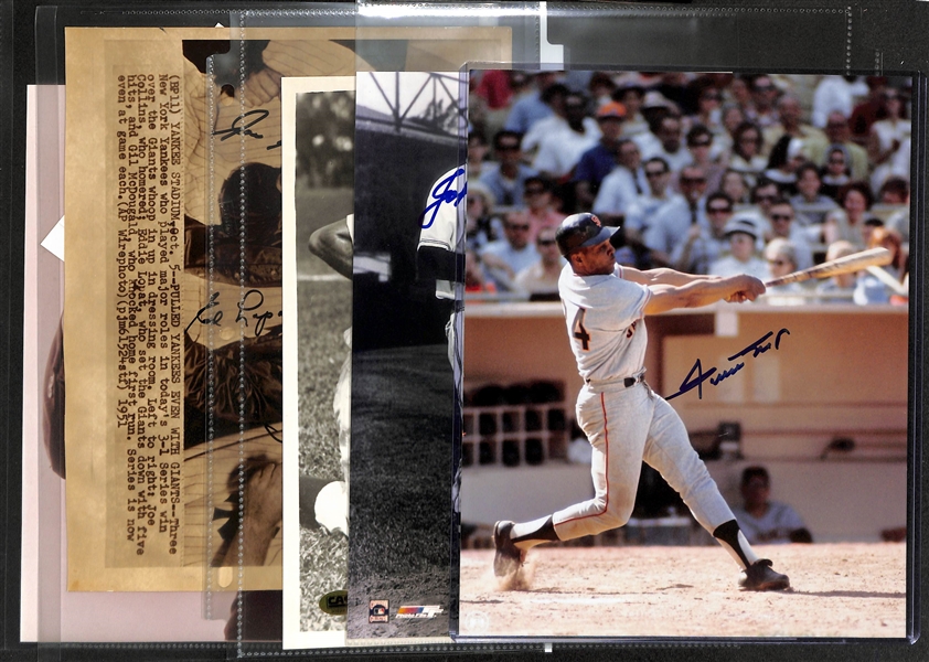 Lot of (5) Single & Dual Signed 8x10 Photos w. Willie Mays - JSA Auction Letter