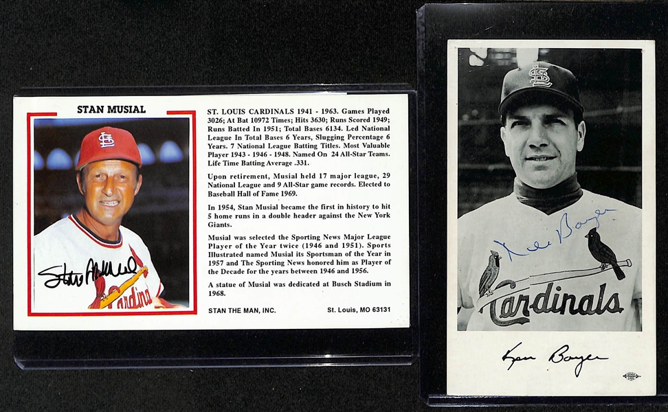 Lot of (24) Signed Baseball Photo Cards w. Stan Musial (JSA COA) & Ken Boyer (PSA/DNA) - JSA Auction Letter