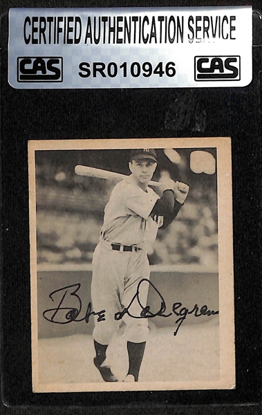Lot of (7) Signed Baseball Photo Cards & Post Cards w. 1939 Playball Signed Babe Dahlgren Rookie Card - JSA Auction Letter