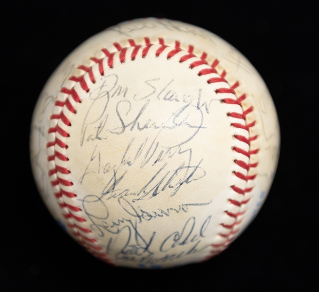 1983 Kansas City Royals Team Signed Baseball - 23 Signatures w. George Brett & Gaylord Perry - JSA Auction Letter