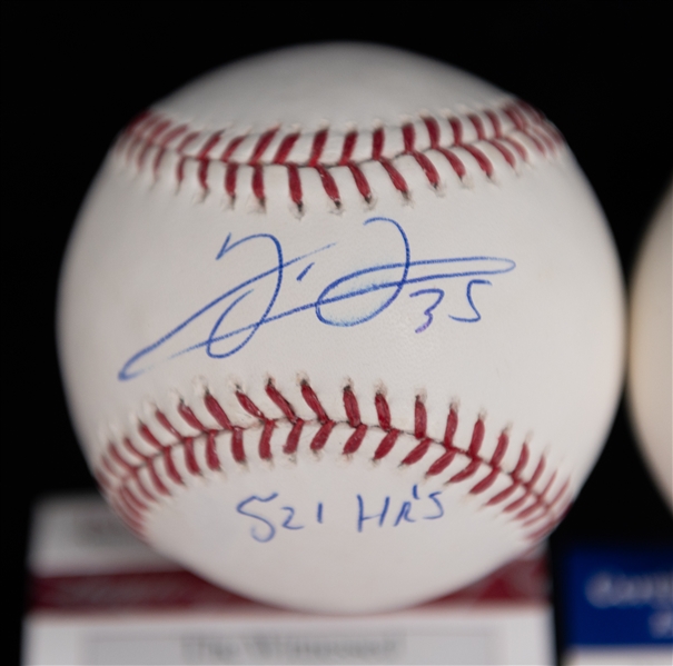 Lot of (2) Autographed Baseballs w. HOFers Frank Thomas (JSA COA) & Rickey Henderson (PSA/DNA)