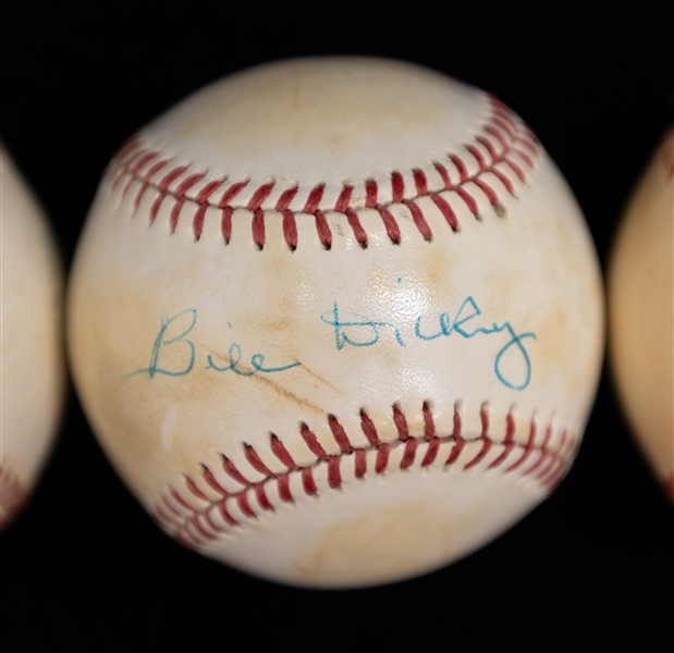 Lot of (3) Single Signed Hall of Fame Baseballs w. Rizzuto, Reese, & Dickey - JSA Auction Letter