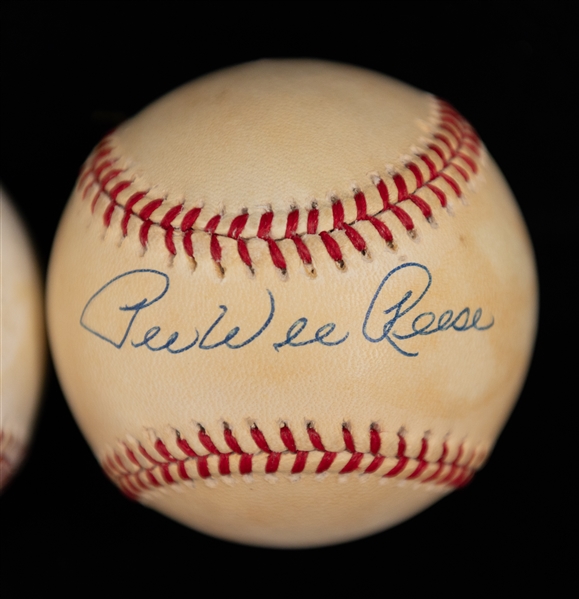 Lot of (3) Single Signed Hall of Fame Baseballs w. Rizzuto, Reese, & Dickey - JSA Auction Letter