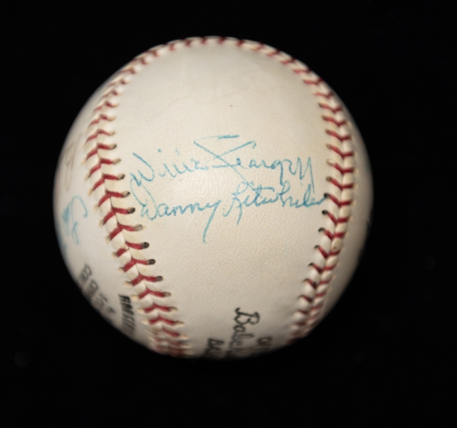 Lot of (3) Multi-Signed Baseballs w. 1950s Giants Ball & HOFers Monte Irving, Ralph Kiner & Willie Stargell - JSA Auction Letter