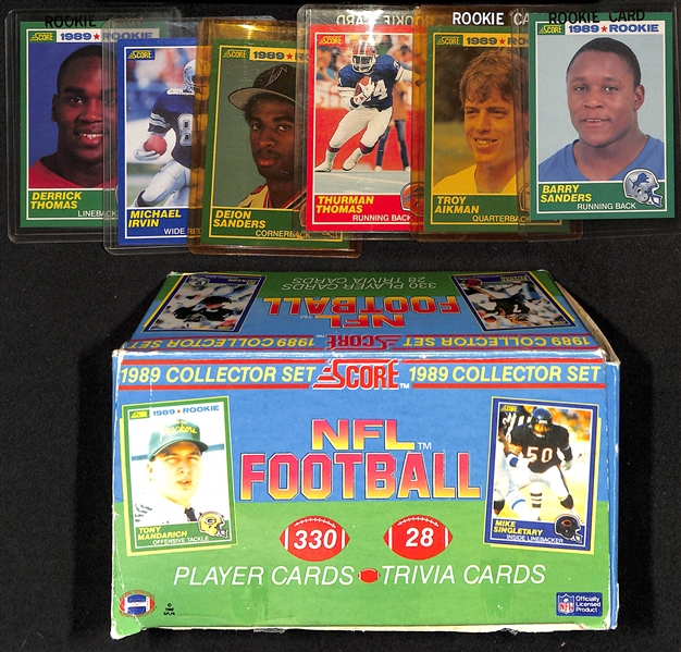 1989 Score Football Complete Set of 330 Cards w. Barry Sanders & Troy Aikman Rookies