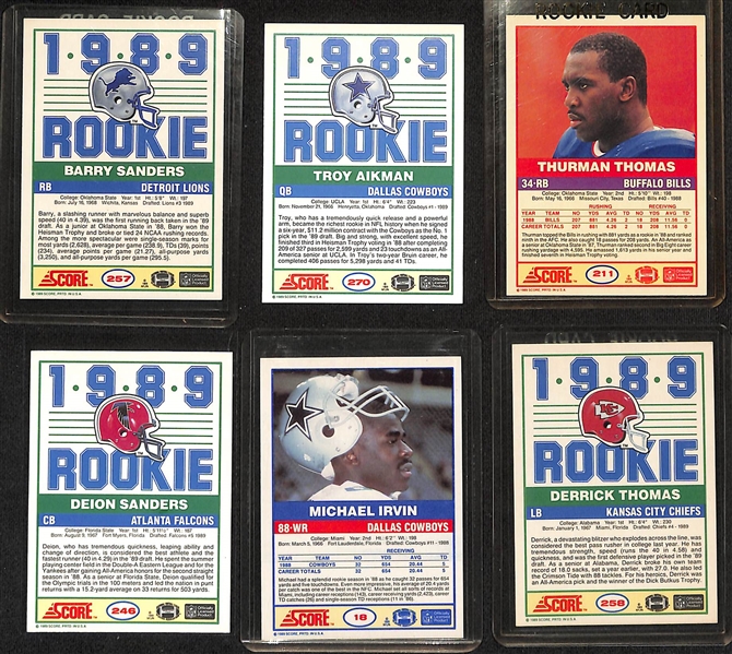 1989 Score Football Complete Set of 330 Cards w. Barry Sanders & Troy Aikman Rookies