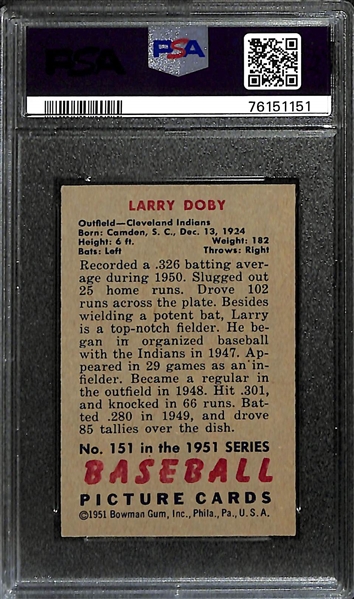 1951 Bowman Larry Doby #151 Graded PSA 6