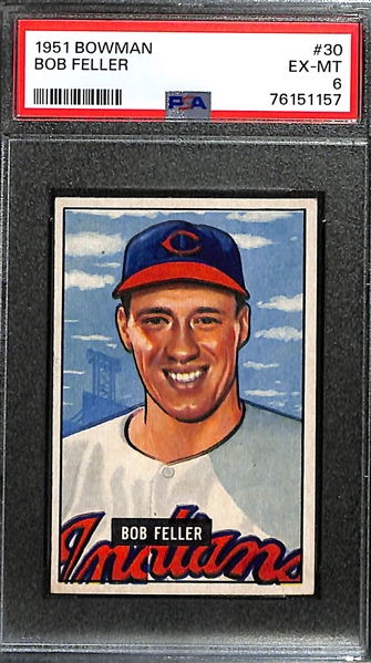 1951 Bowman Bob Feller #30 Graded PSA 6