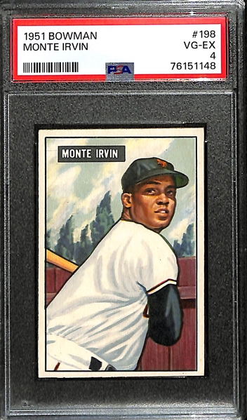 1951 Bowman Monte Irvin Rookie Card #198 Graded PSA 4