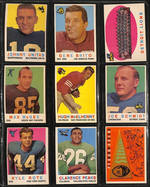 1959 Topps Football Complete Set of 176 Cards w. Jim Brown