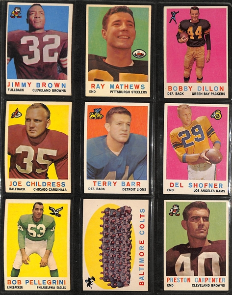 1959 Topps Football Complete Set of 176 Cards w. Jim Brown