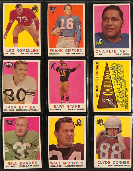 1959 Topps Football Complete Set of 176 Cards w. Jim Brown