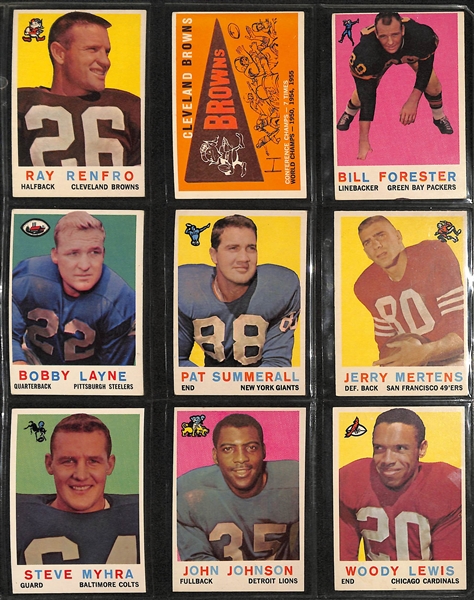 1959 Topps Football Complete Set of 176 Cards w. Jim Brown