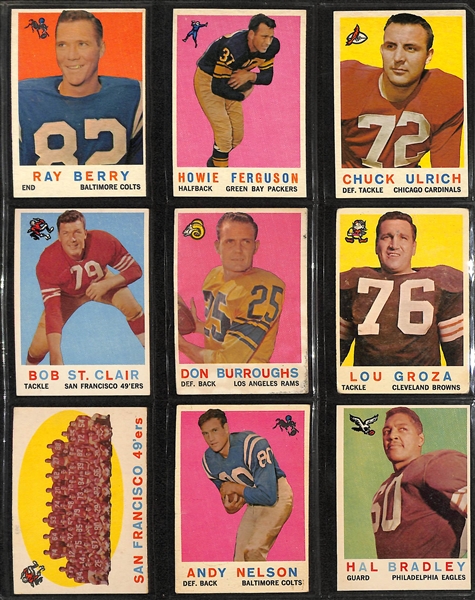 1959 Topps Football Complete Set of 176 Cards w. Jim Brown