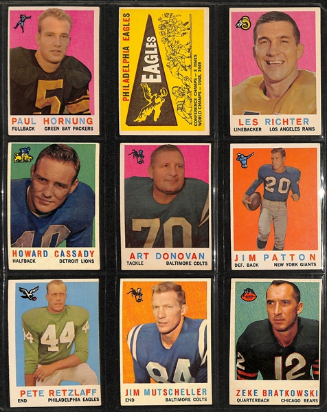 1959 Topps Football Complete Set of 176 Cards w. Jim Brown