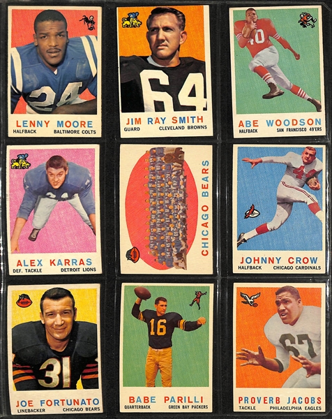 1959 Topps Football Complete Set of 176 Cards w. Jim Brown