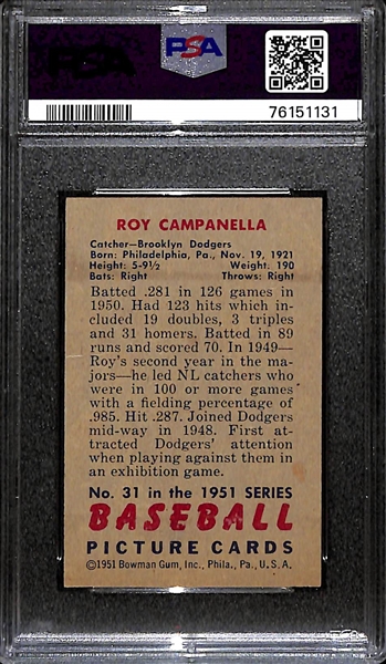 1951 Bowman Roy Campanella #31 Graded PSA 4