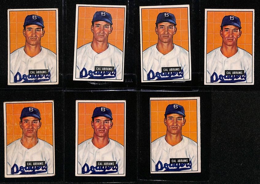 (57) 1951 Bowman Brooklyn Dodgers Cards w. (11) Edwards, (8) Miksis, (14) Roe, (7) Abrams, (8) Barney), (9) Hermanski