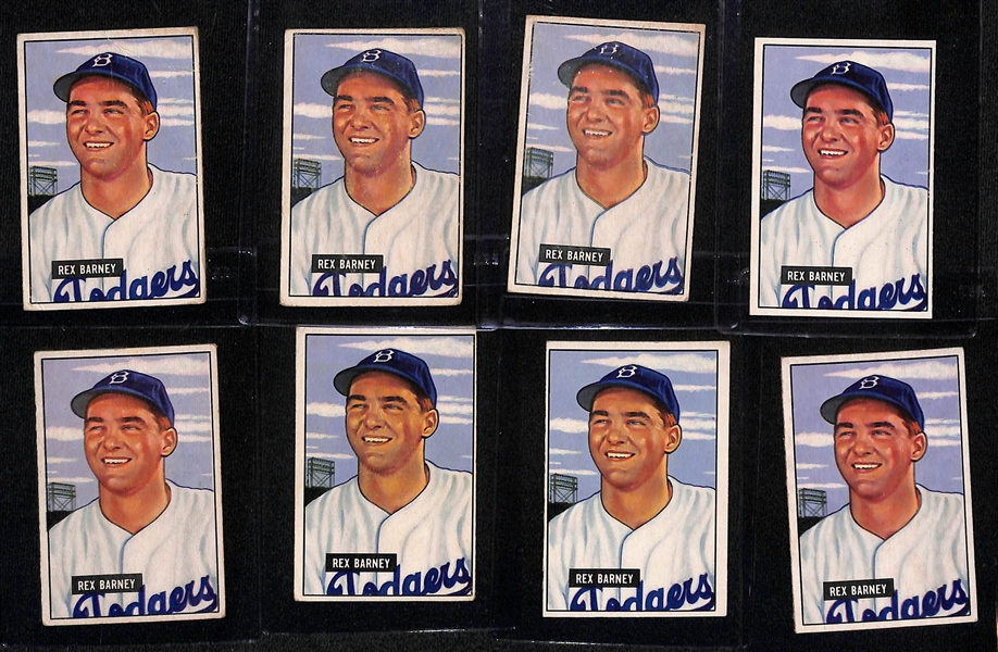 (57) 1951 Bowman Brooklyn Dodgers Cards w. (11) Edwards, (8) Miksis, (14) Roe, (7) Abrams, (8) Barney), (9) Hermanski