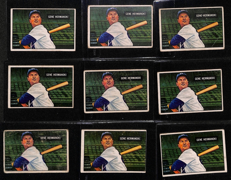 (57) 1951 Bowman Brooklyn Dodgers Cards w. (11) Edwards, (8) Miksis, (14) Roe, (7) Abrams, (8) Barney), (9) Hermanski