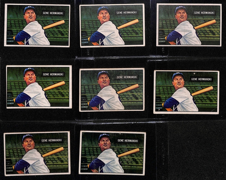 (56) 1951 Bowman Brooklyn Dodgers Cards w. (10) Cox, (14) Bankhead, (8) Hermanski, (9) Branca, (15) Furillo