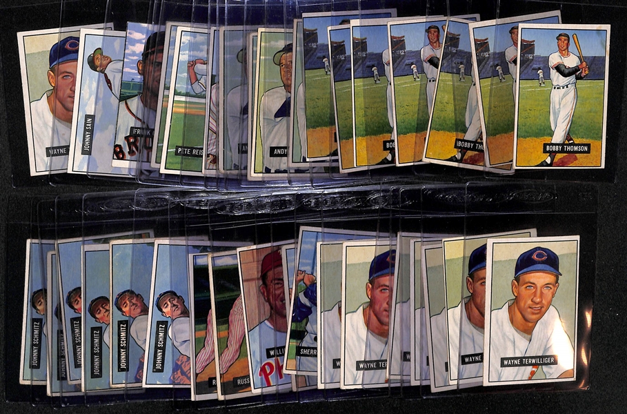 (36) 1951 Bowman Cards w. (7) Bobby Thomson, (5) Andy Pafko, +