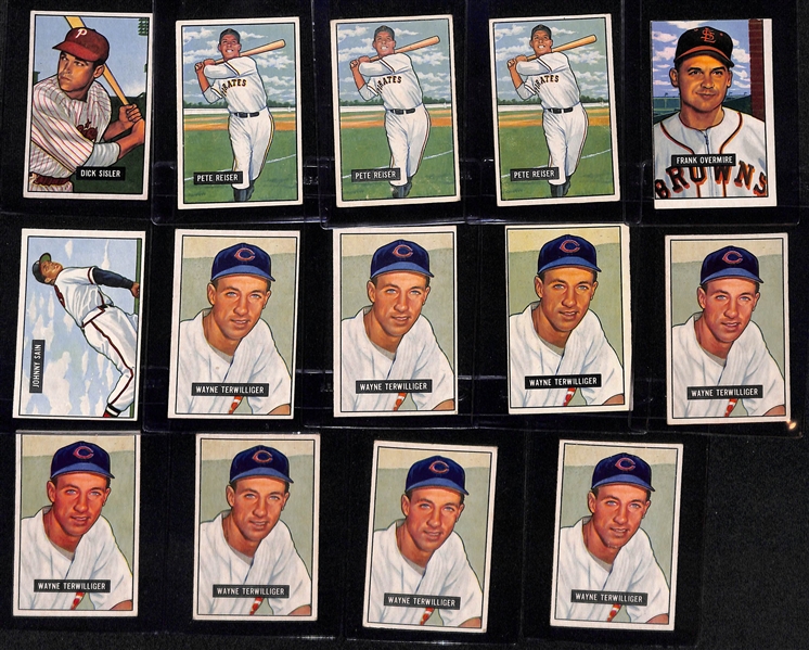 (36) 1951 Bowman Cards w. (7) Bobby Thomson, (5) Andy Pafko, +