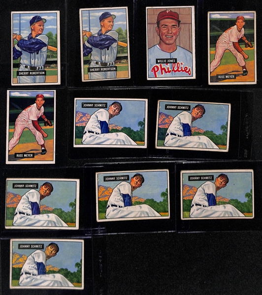 (36) 1951 Bowman Cards w. (7) Bobby Thomson, (5) Andy Pafko, +