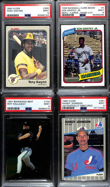 Lot of (13) PSA Graded 9 Baseball Cards w/ Mostly Rookies inc. (4) Derek Jeter Rookies, 1983 Fleer Tony Gwynn, + 