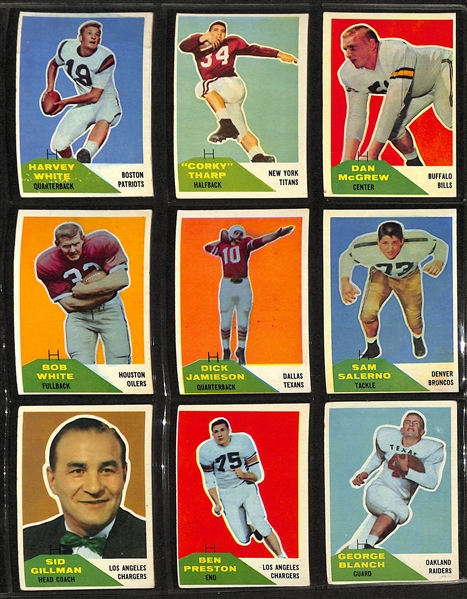 1960 Fleer Football Complete Set of 132 Cards w. Jack Kemp Rookie Card