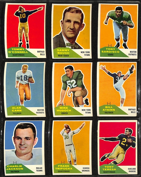 1960 Fleer Football Complete Set of 132 Cards w. Jack Kemp Rookie Card