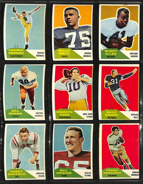 1960 Fleer Football Complete Set of 132 Cards w. Jack Kemp Rookie Card