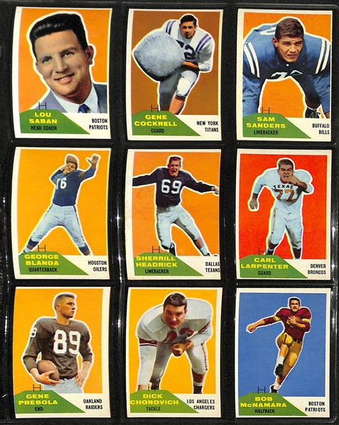 1960 Fleer Football Complete Set of 132 Cards w. Jack Kemp Rookie Card